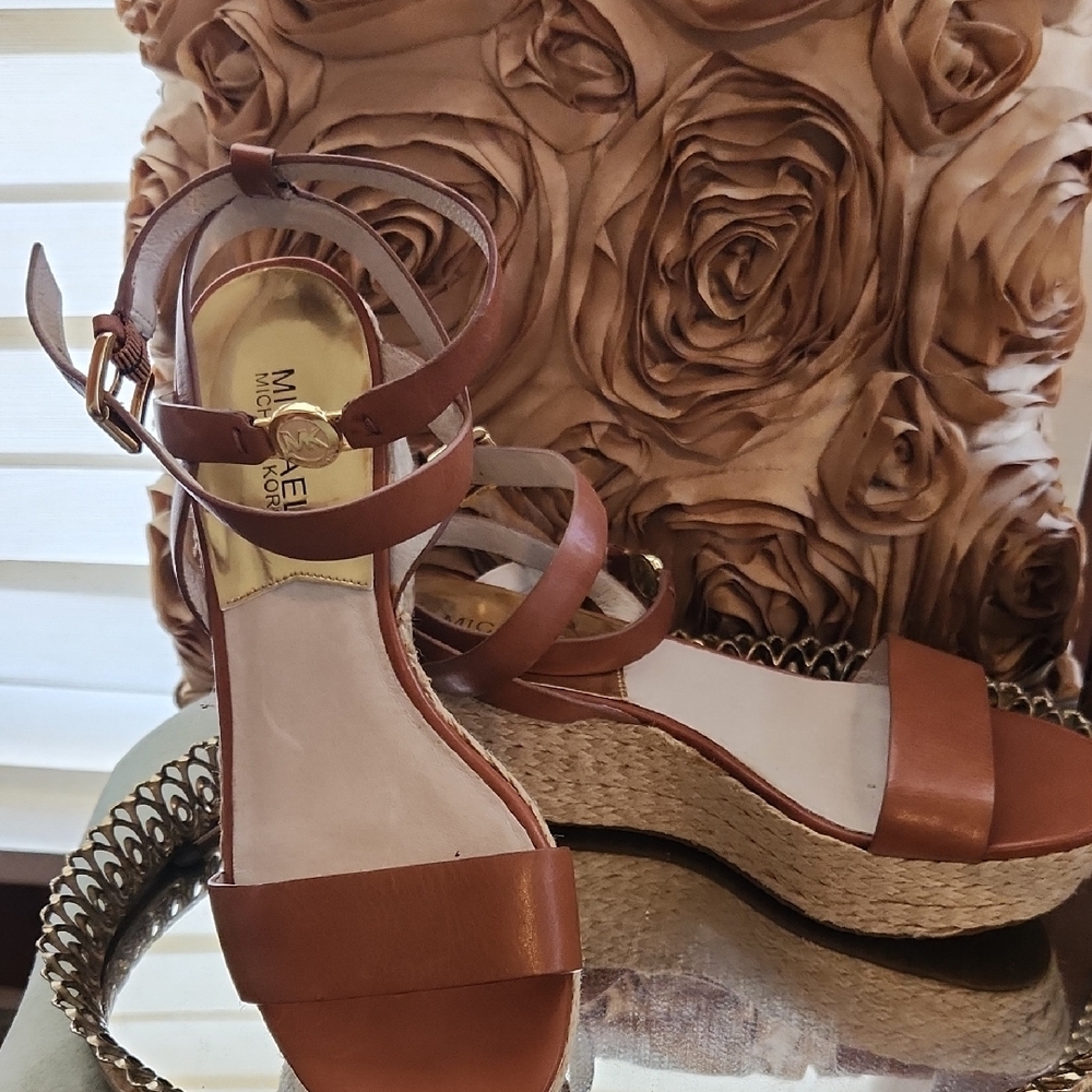 Michael Kors Women's Tan Wedge Sandals